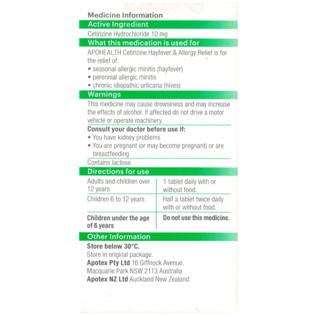 Thumbnail APOHEALTH Cetirizine Hayfever & Allergy Relief 70 Tablets