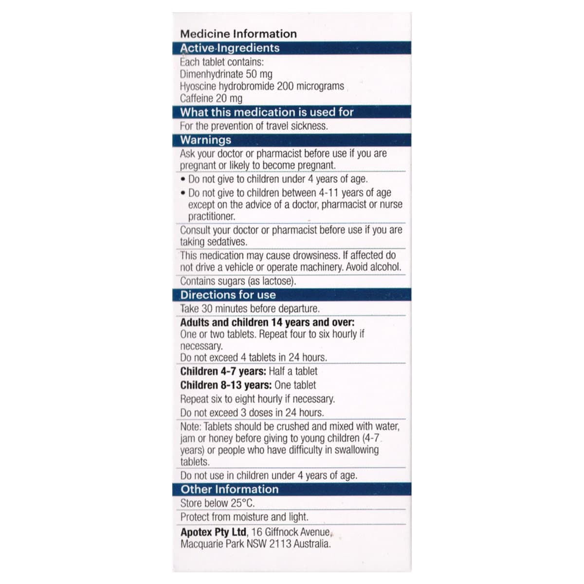 Thumbnail APOHEALTH Travel Sickness Tablets 10 Tablets