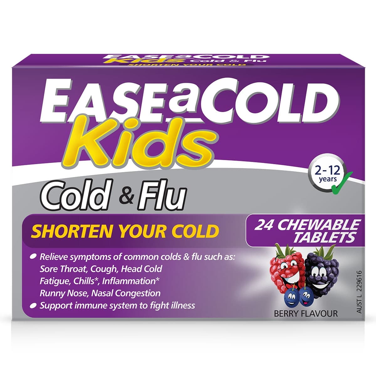 Ease A Cold Kids Cold & Flu Relief 24 Chewable Tablets