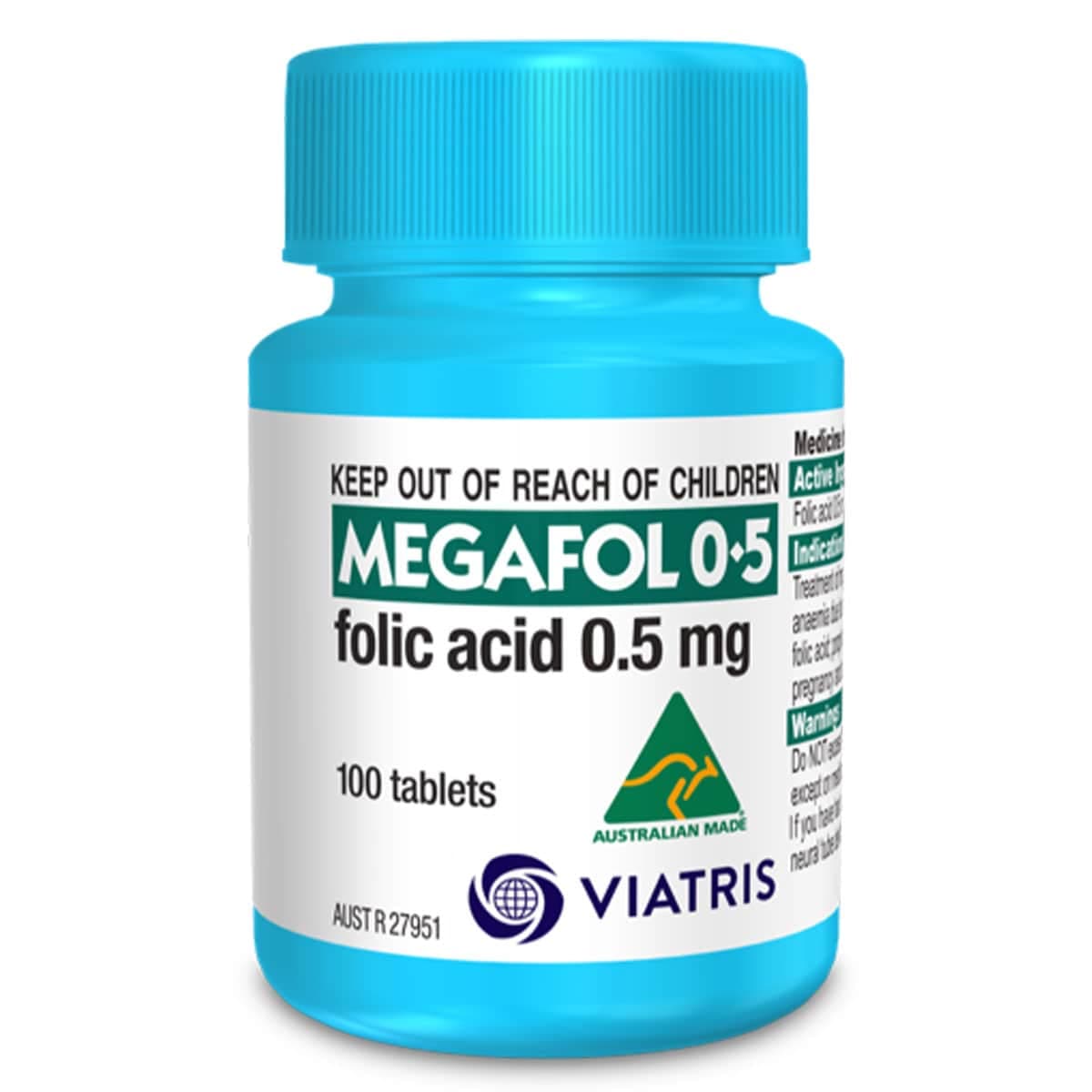 Megafol Folic Acid (0.5Mg) 100 Tablets