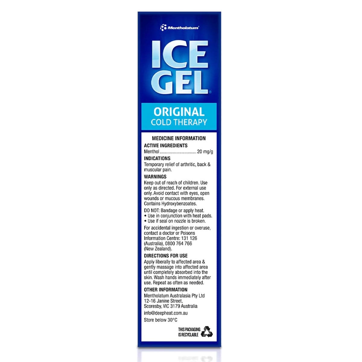 Thumbnail Mentholatum Ice Gel Therapy Gel Muscular Pain Relief 100G