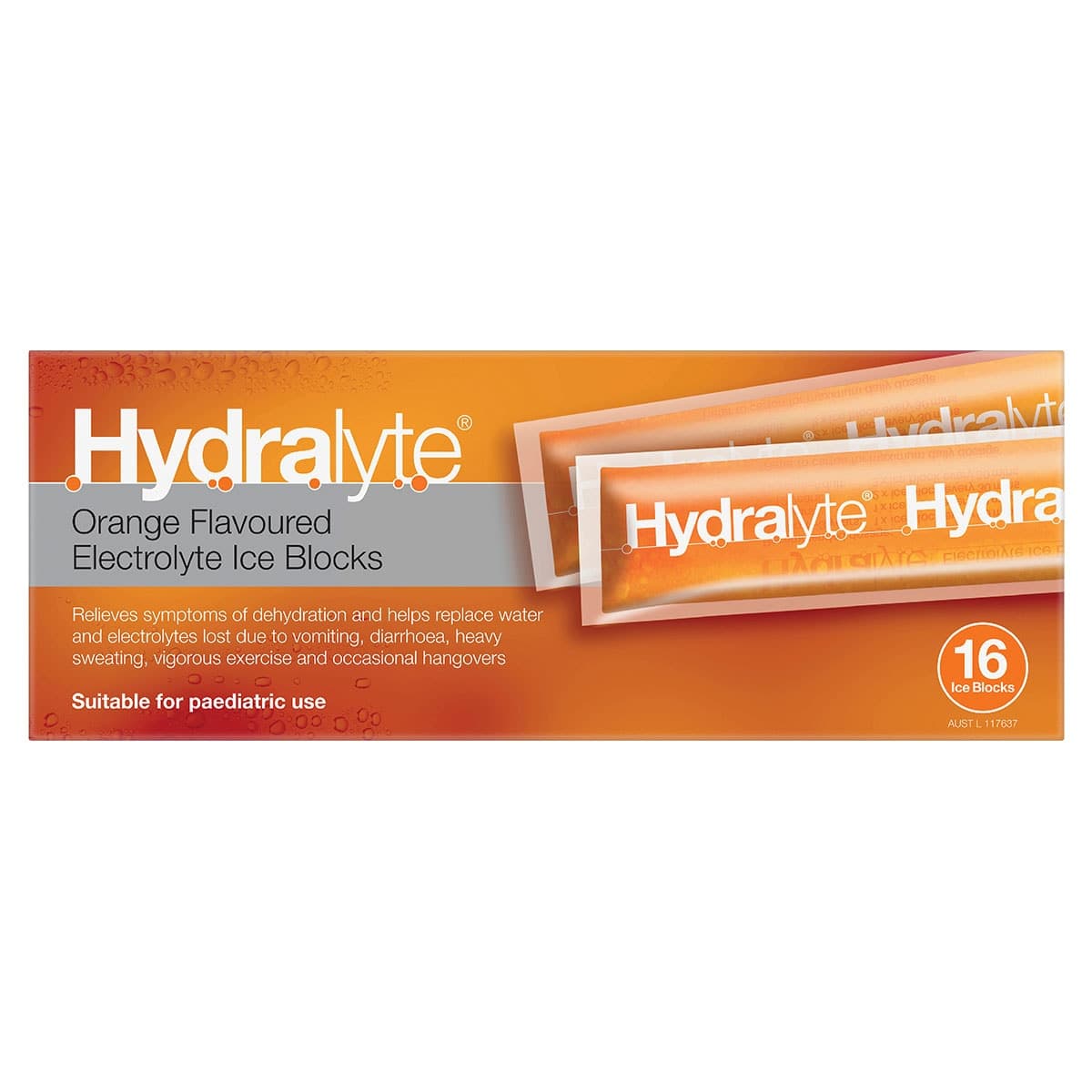 Thumbnail Hydralyte Orange Flavour Electrolyte Ice Blocks 16 Pack