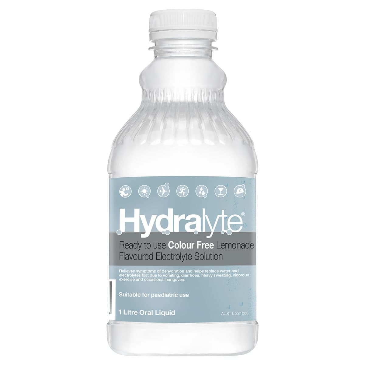 Hydralyte Ready To Use Electrolyte Solution Colour Free Lemonade 1 Litre