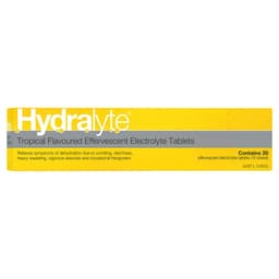 Hydralyte Effervescent Electrolyte Tablets Tropical 20 Pack