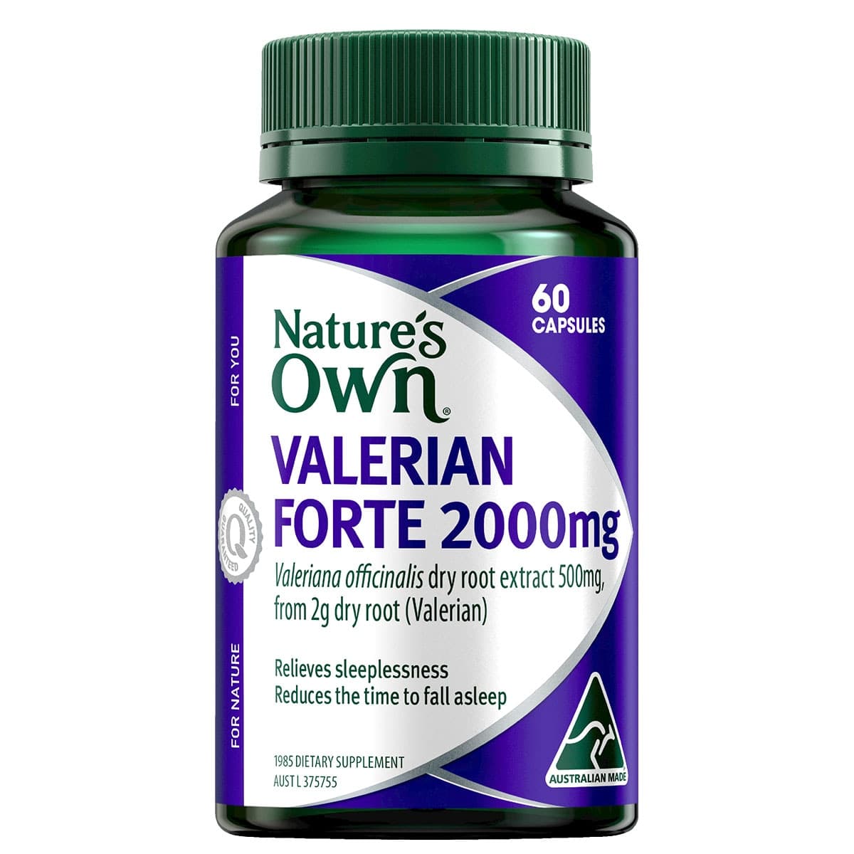 Natures Own Valerian Forte 2000Mg 60 Capsules