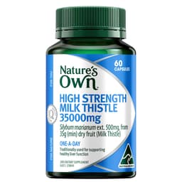 Natures Own High Strength Milk Thistle 35000Mg 60 Capsules