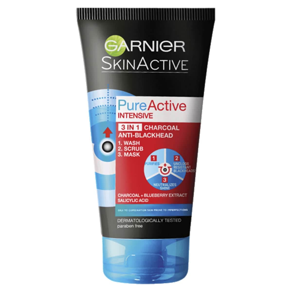 Garnier Pure Active Intensive Charcoal 3-In-1 150Ml