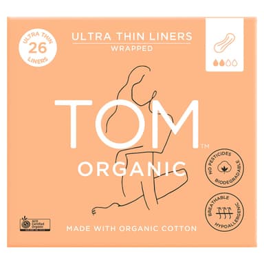 Tom Organic Cotton Ultra Thin Liners 26 Pack