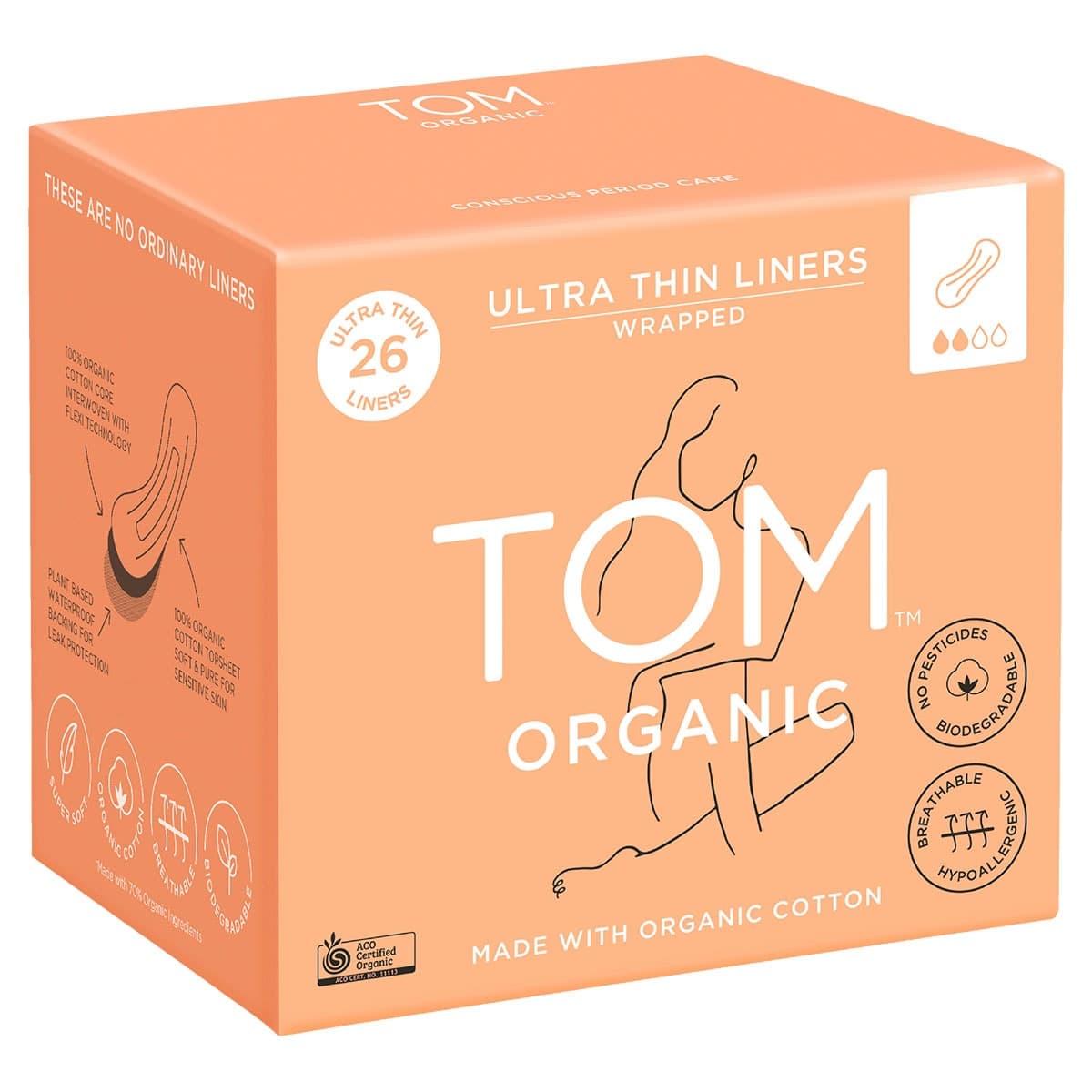 Thumbnail Tom Organic Cotton Ultra Thin Liners 26 Pack