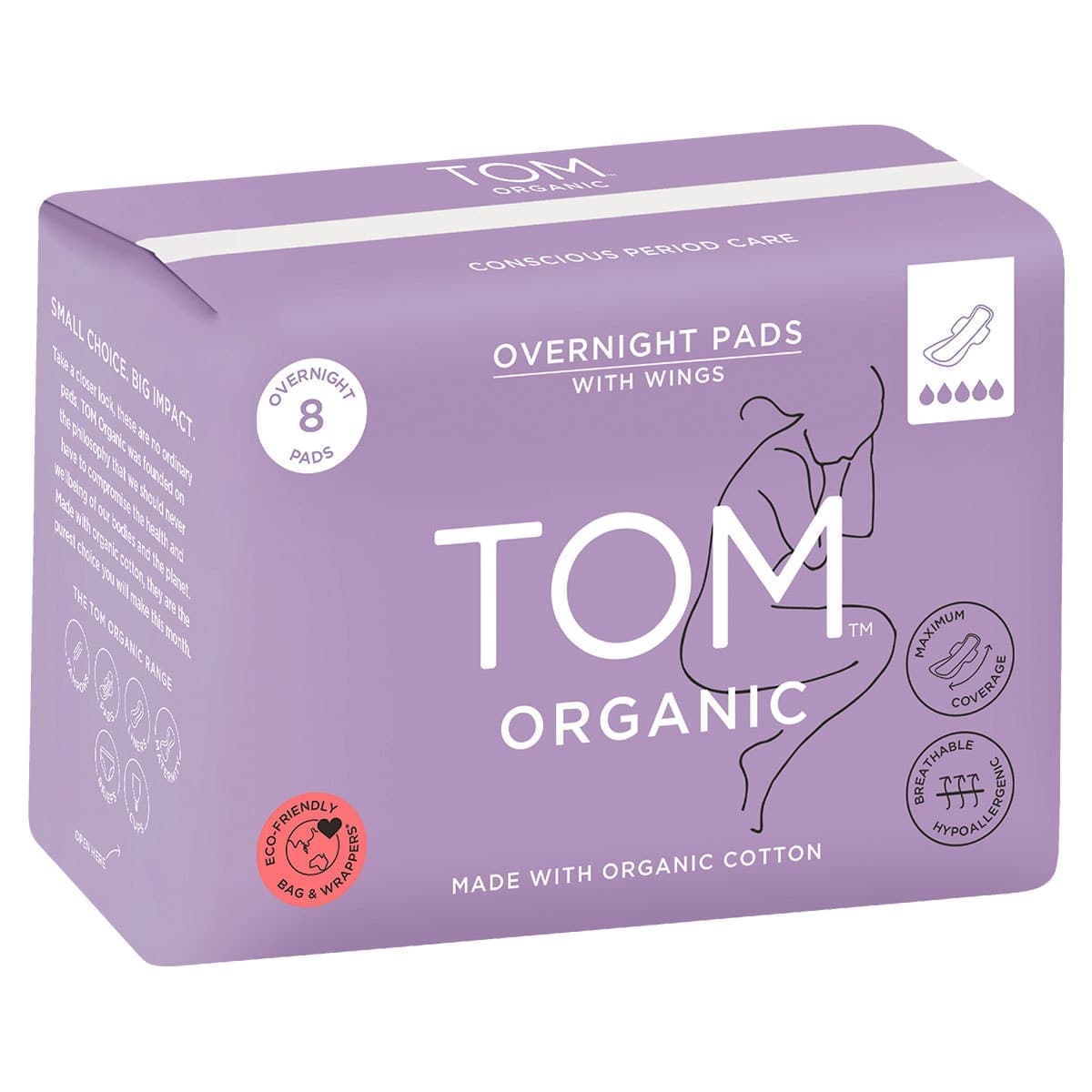 Thumbnail Tom Organic Cotton Overnight Pads 8 Pads