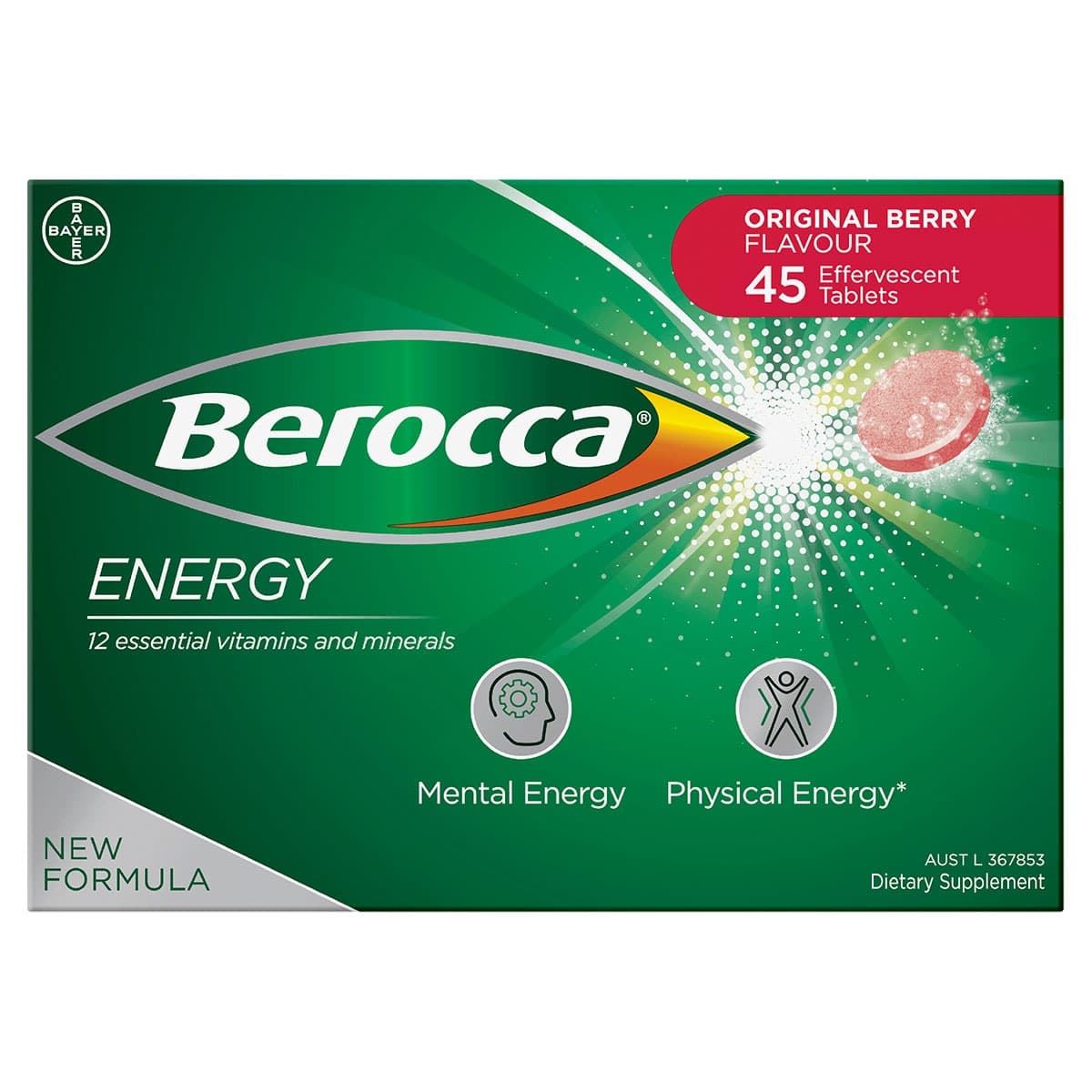 Berocca Energy Original Berry 45 Effervescent Tablet