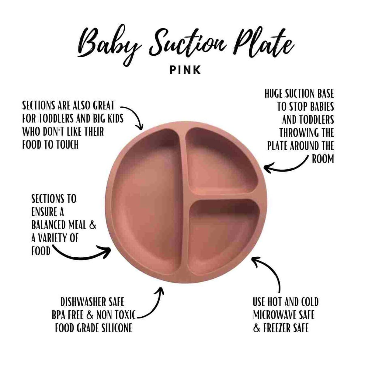 Thumbnail Little Mashies Silicone Sucky Platter Plate Blush Pink