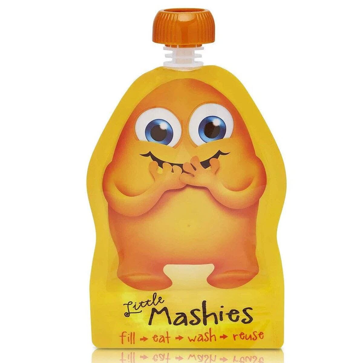 Thumbnail Little Mashies Reusable Squeeze Pouch Orange 130Ml X 2