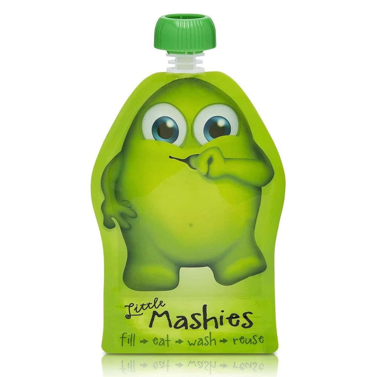 Thumbnail Little Mashies Reusable Squeeze Pouch Green 130Ml X 2