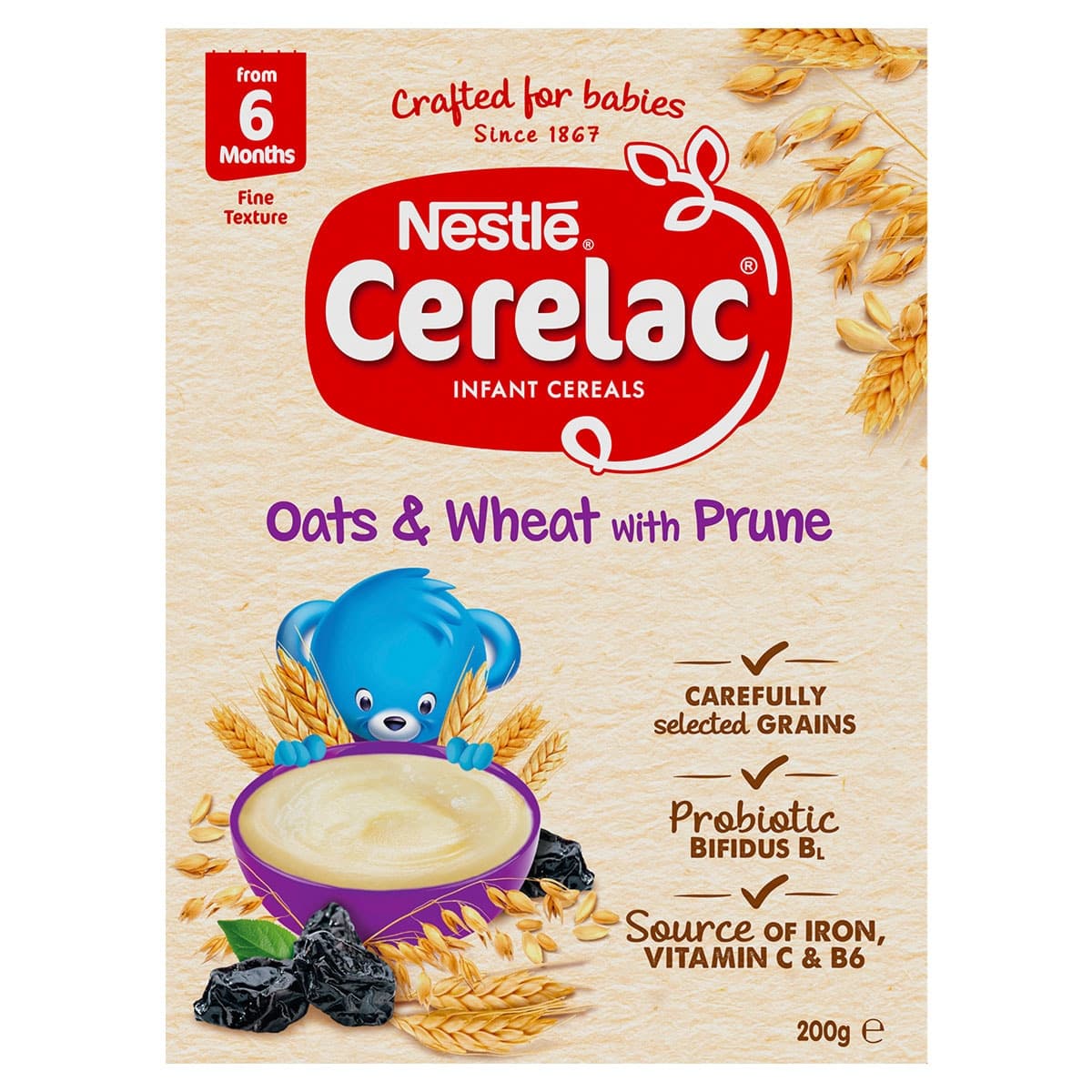 Cerelac Cereal Oat & Wheat With Prune 6 Months+ 200G