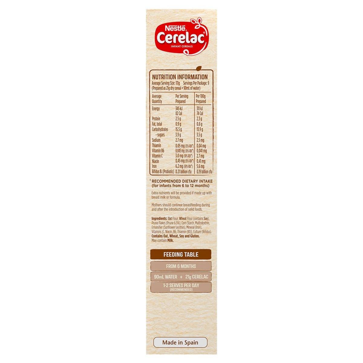 Thumbnail Cerelac Cereal Oat & Wheat With Prune 6 Months+ 200G