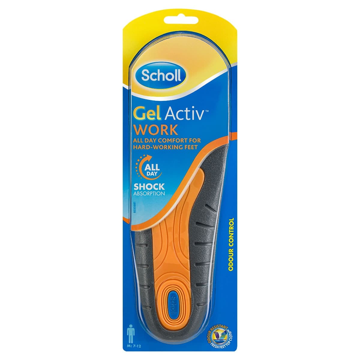 Scholl Gel Activ Work Insoles Men 7-12 1 Pack