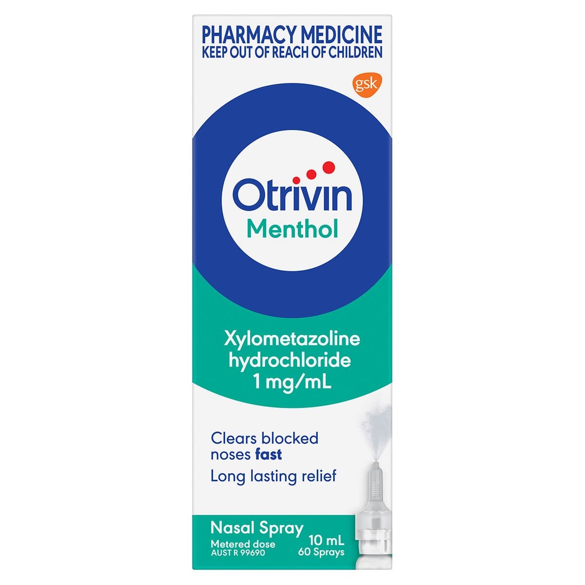 Otrivin Adult Nasal Spray Menthol Measured Dose 10ml