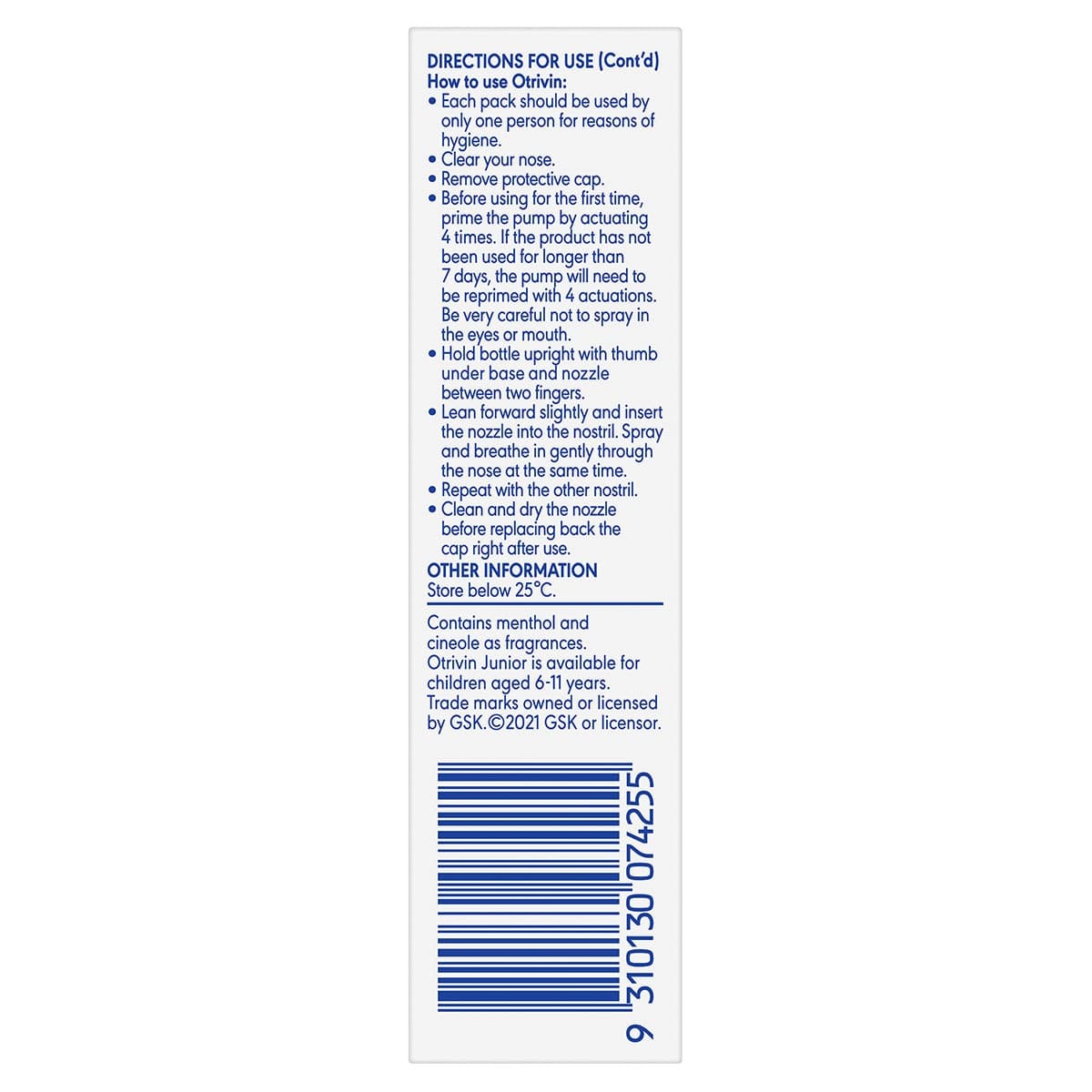 Thumbnail Otrivin Adult Nasal Spray Menthol Measured Dose 10ml