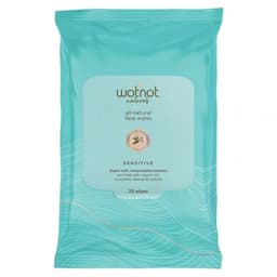 Wotnot Natural Sensitive Skin Face Wipes 25 Pack