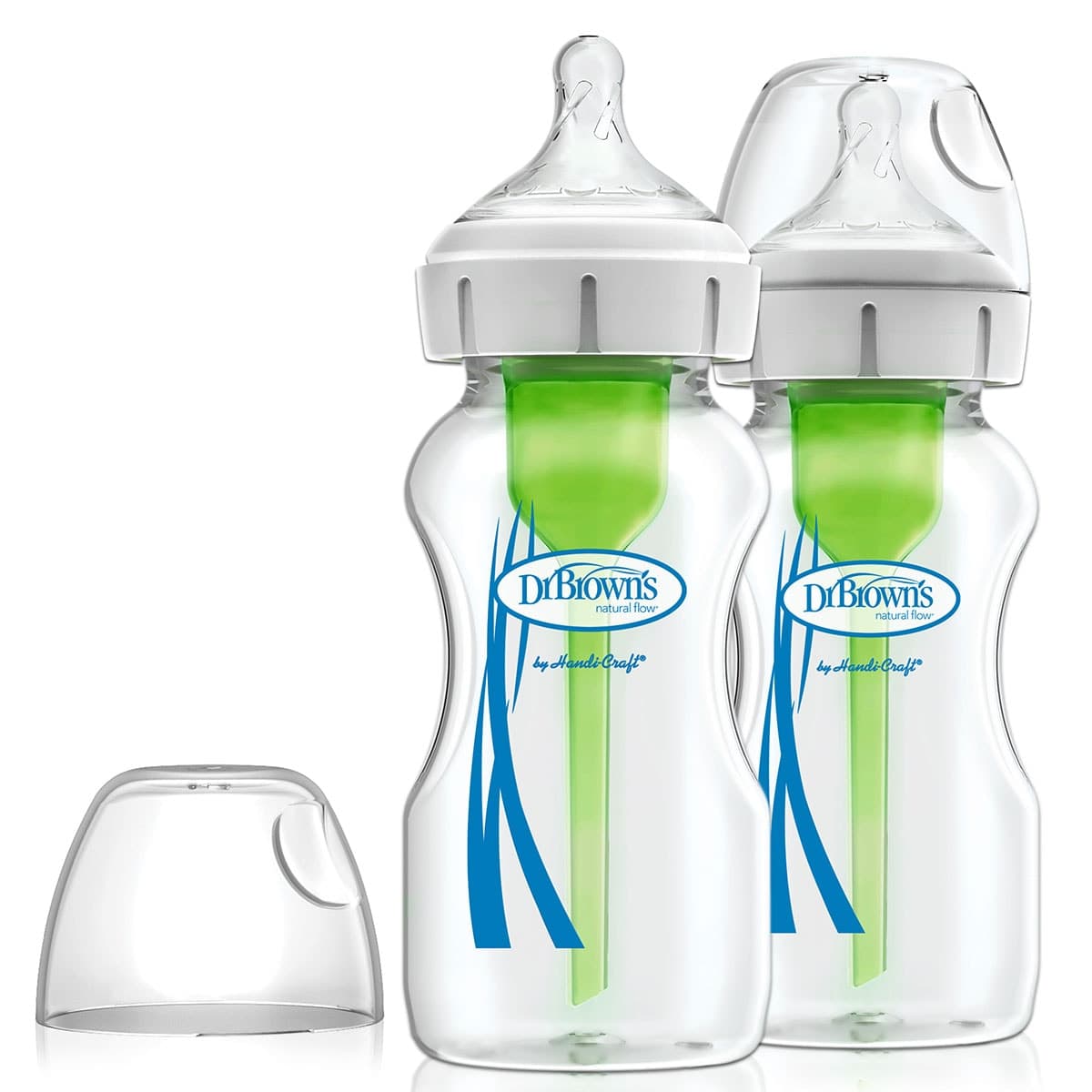 Dr Brown's Options+ Glass Wide Neck Baby Bottle 2 X 270Ml