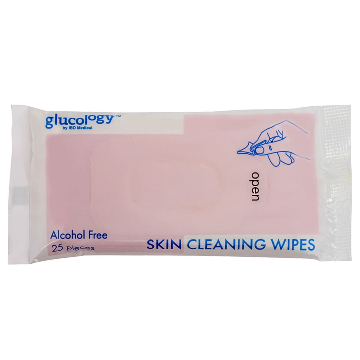 Glucology Alcohol Free Skin Cleaning Wipes 5X10Cm 25 Pack