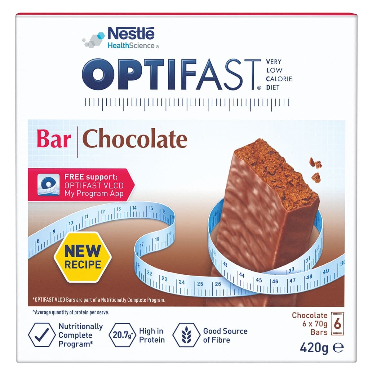 Optifast Vlcd Bars Chocolate 70G X 6 Pack