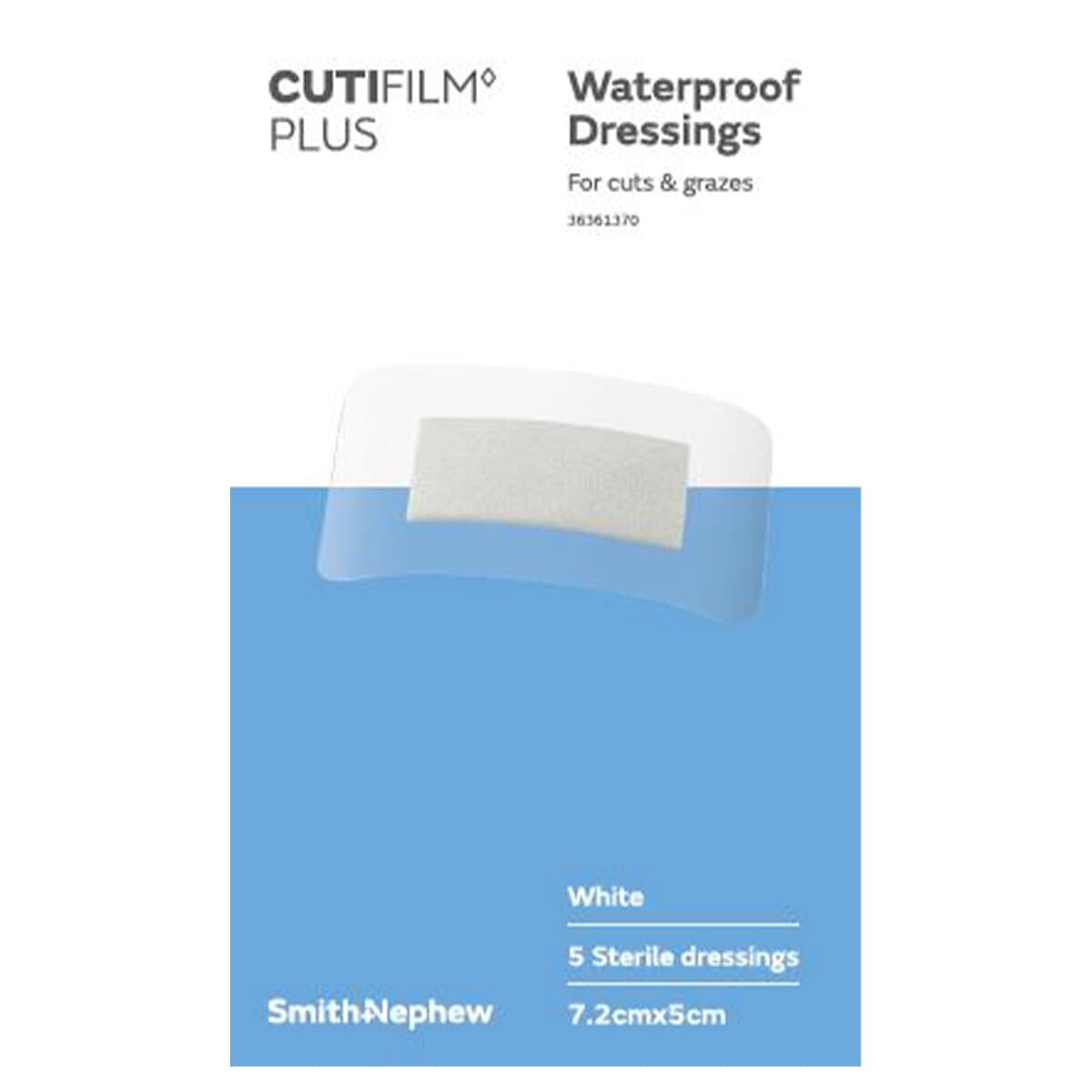 Cutifilm Plus Waterproof Dressing White 7.2Cm X 5Cm 5 Pack By Smith & Nephew