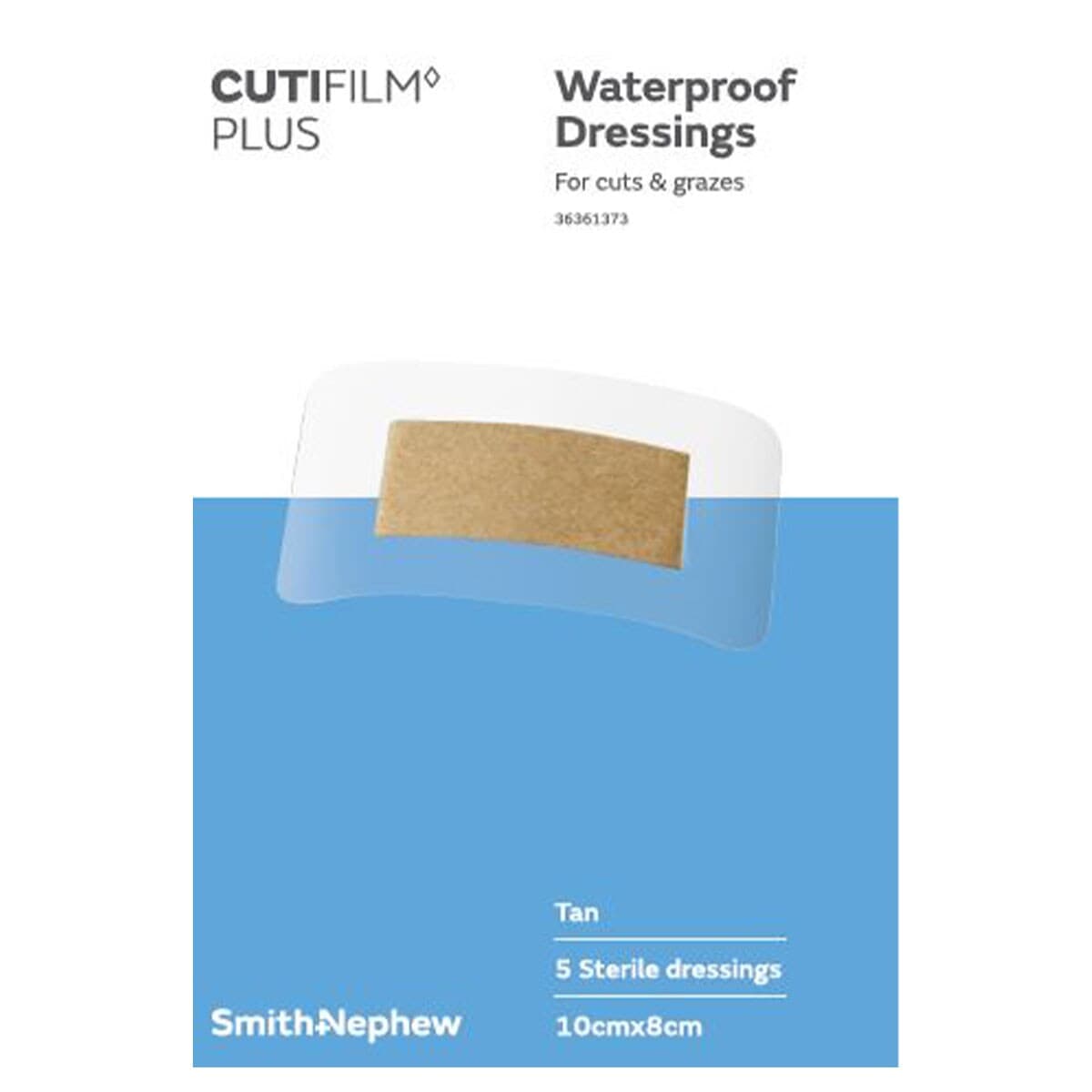 Cutifilm Plus Waterproof Dressing Tan 10Cm X 8Cm 5 Pack By Smith & Nephew