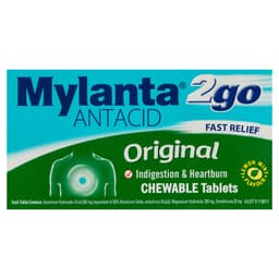 Mylanta 2Go Antacid Original 100 Chewable Tablets