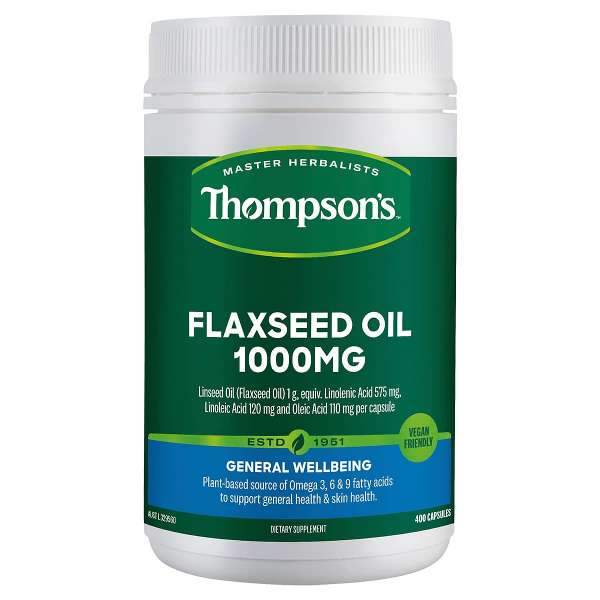 Thompsons Flaxseed Oil 1000Mg 400 Capsules