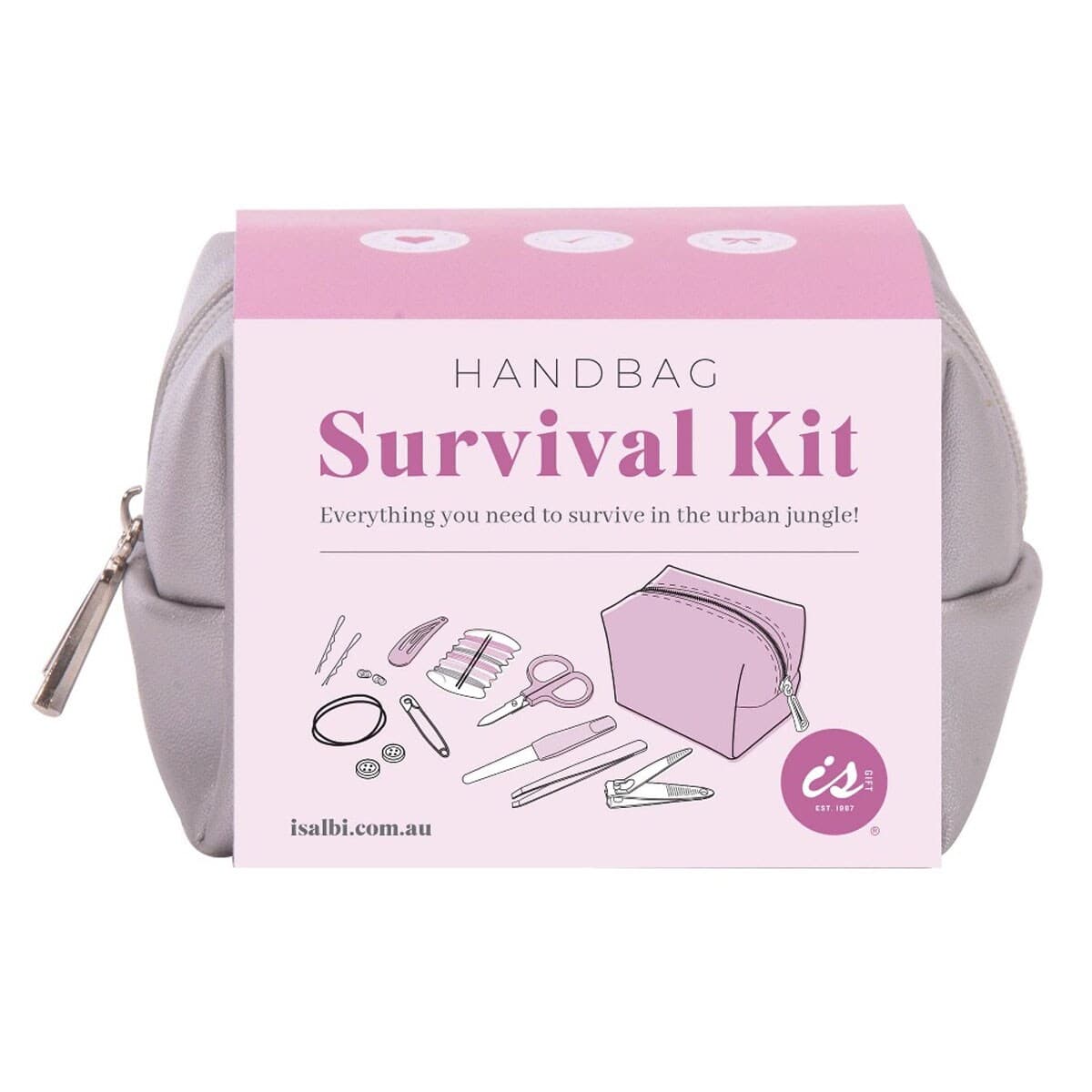 Compact Handbag Survival Kit Silver