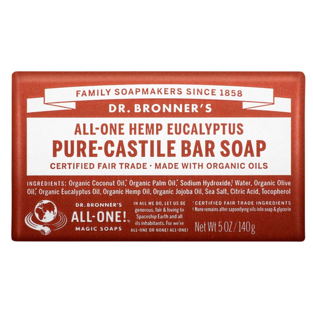 Thumbnail Dr Bronners Pure Castile Bar Soap Eucalyptus 140G