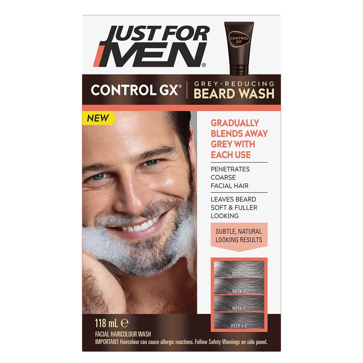 Just For Men Control Gx Grey-Reducing Regular Beard Wash 118Ml