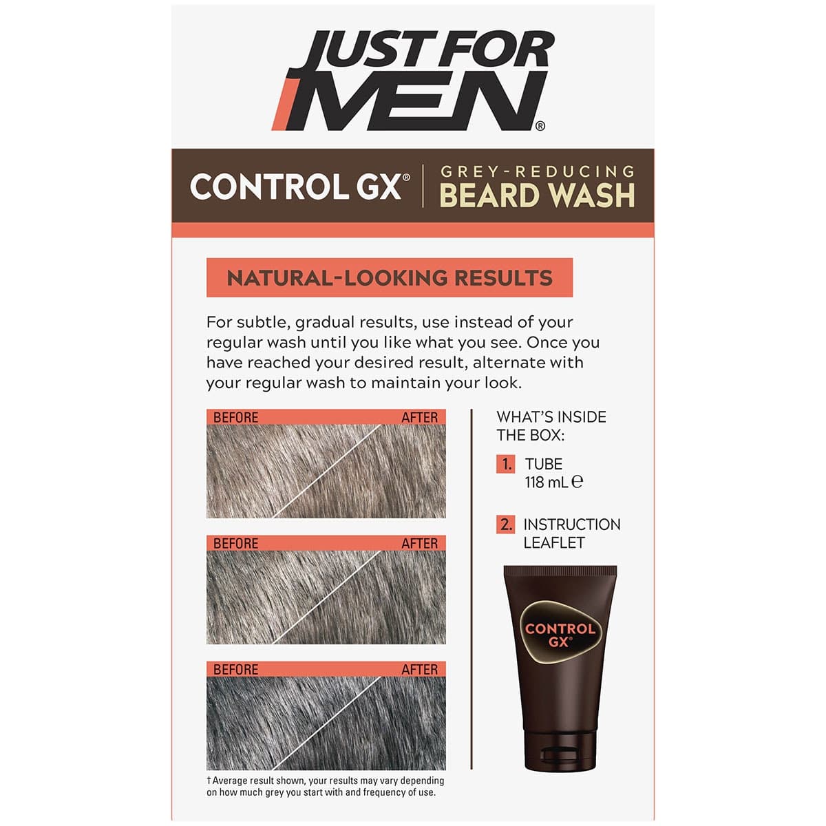 Thumbnail Just For Men Control Gx Grey-Reducing Regular Beard Wash 118Ml