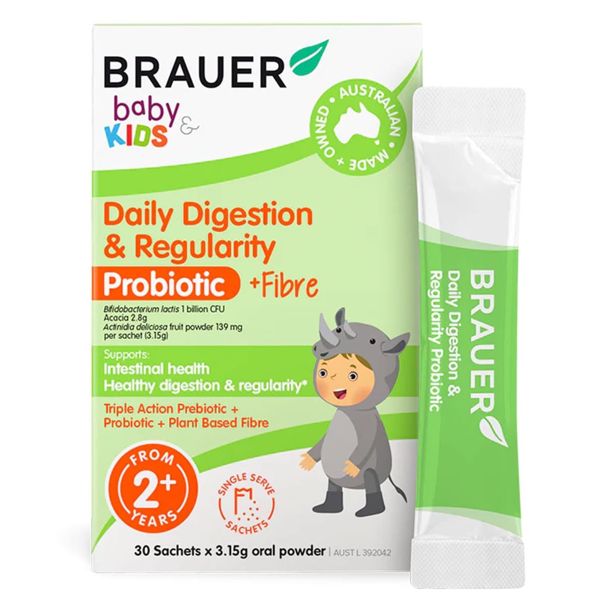 Brauer Baby & Kids Daily Digestion & Regularity Probiotic For Kids 30 Sachets