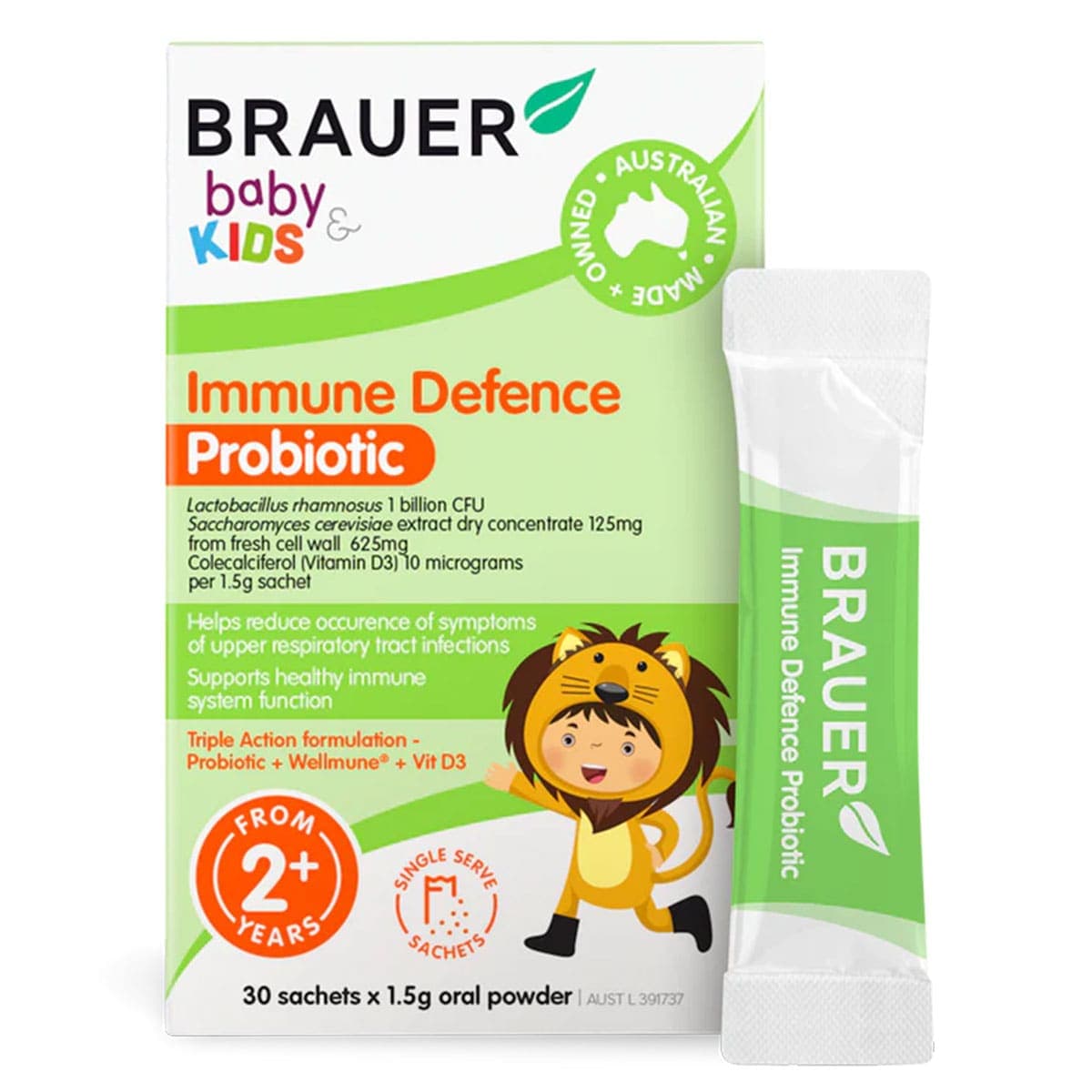 Brauer Baby & Kids Immune Defence Probiotic For Kids 30 Sachets