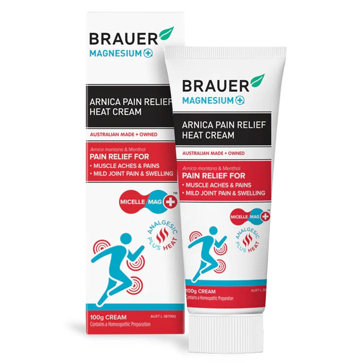 Brauer Magnesium+ Arnica Pain Relief Heat Cream 100G