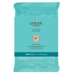 Wotnot Natural Sensitive Skin Face Wipes 2 X 25 Pack