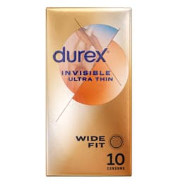 Durex Invisible Ultra Thin Wide Fit Condoms 10 Pack