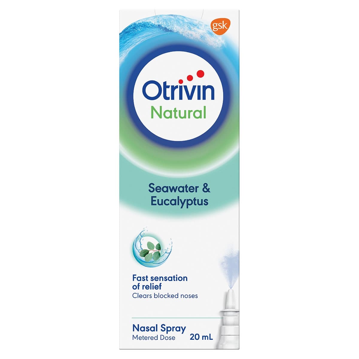 Otrivin Natural Seawater & Eucalyptus Nasal Spray 20Ml