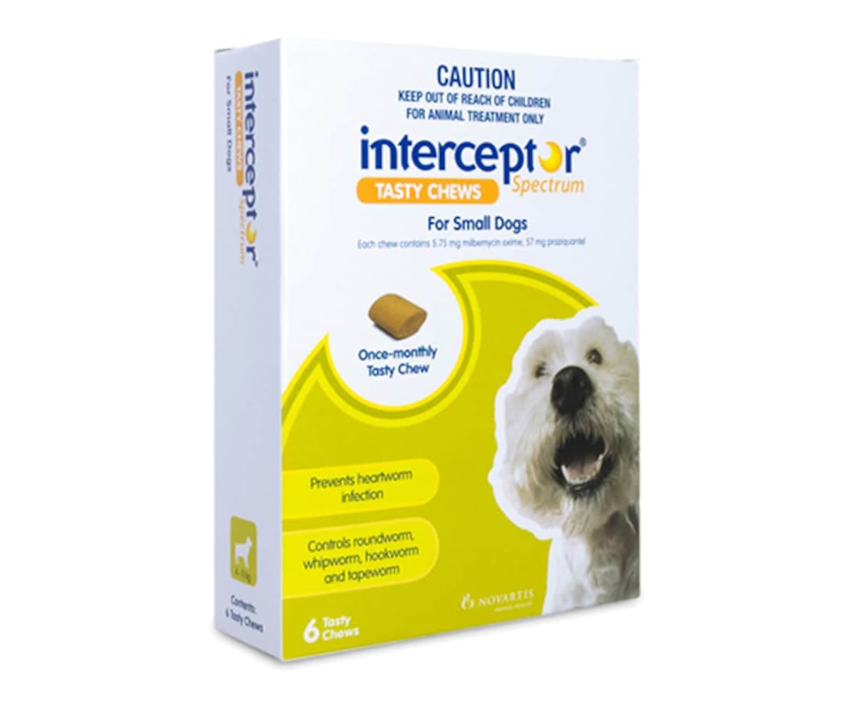 Interceptor Spectrum Green Small Dogs 4-11Kg 6 Tasty Chews