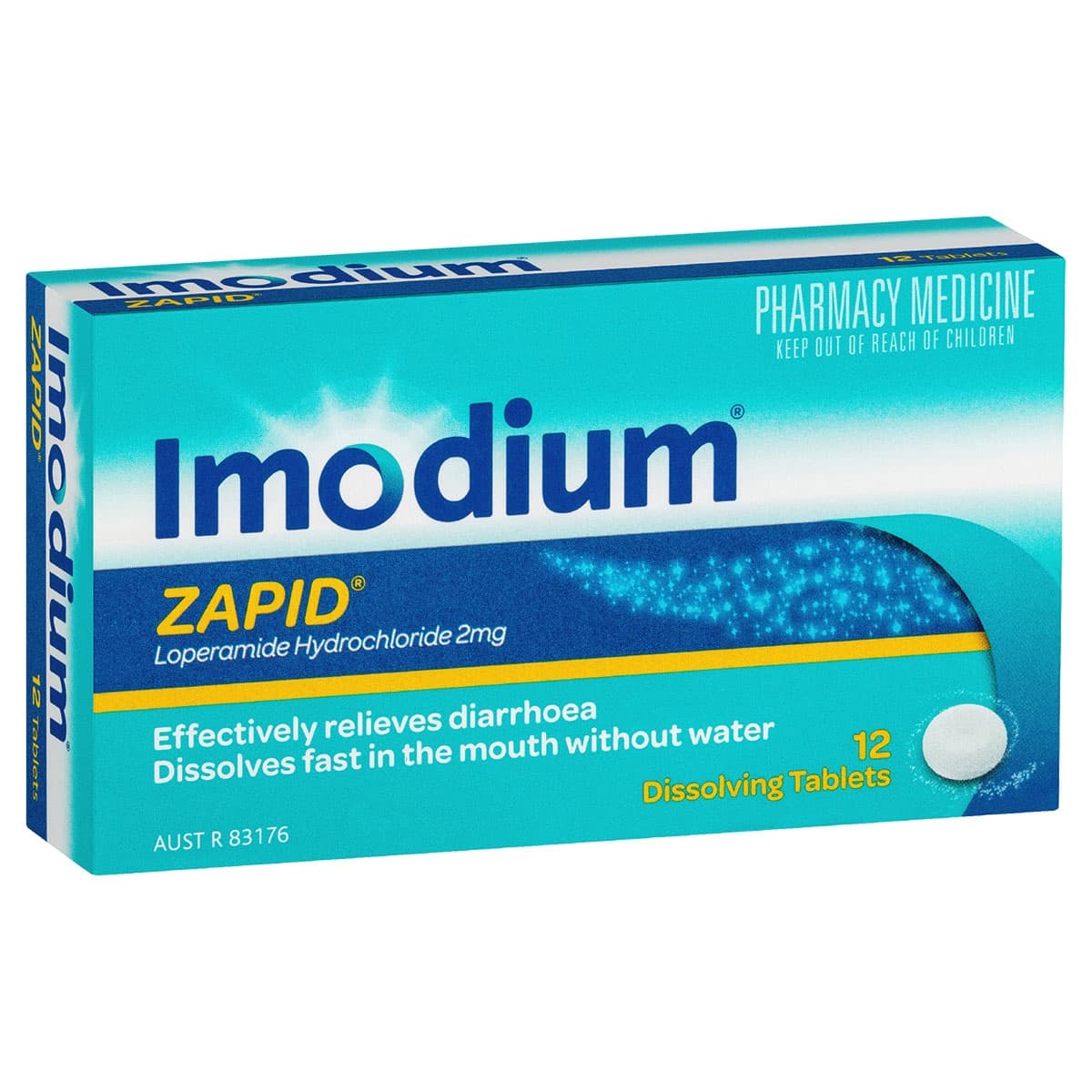 Imodium Zapid 2mg for Diarrhoea Relief 12 Dissolving Tablets