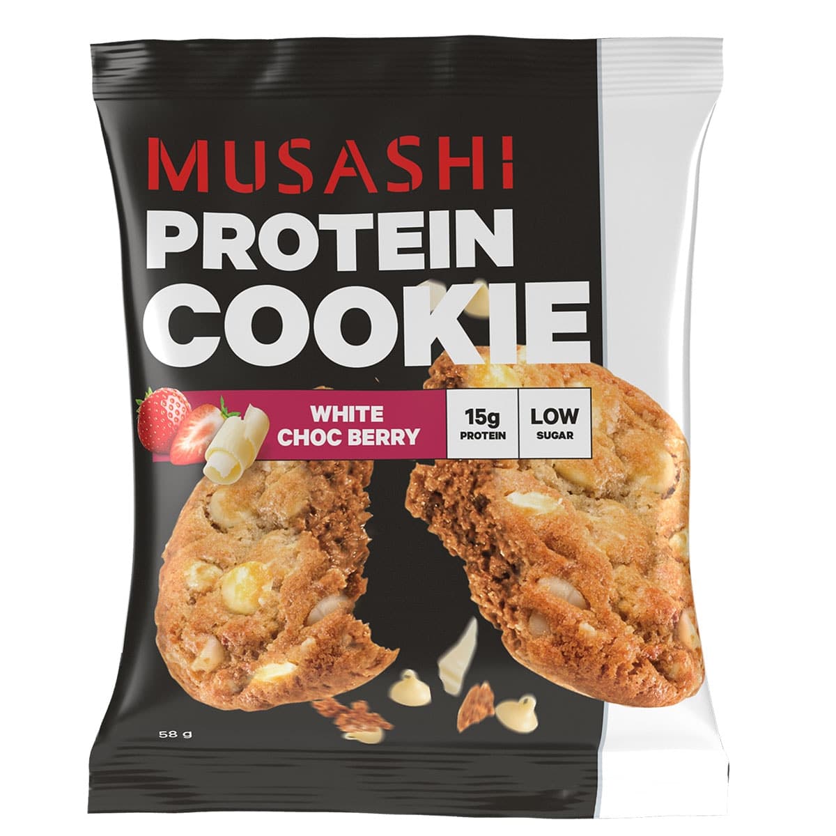 Thumbnail Musashi Protein Cookie White Choc Berry 58G