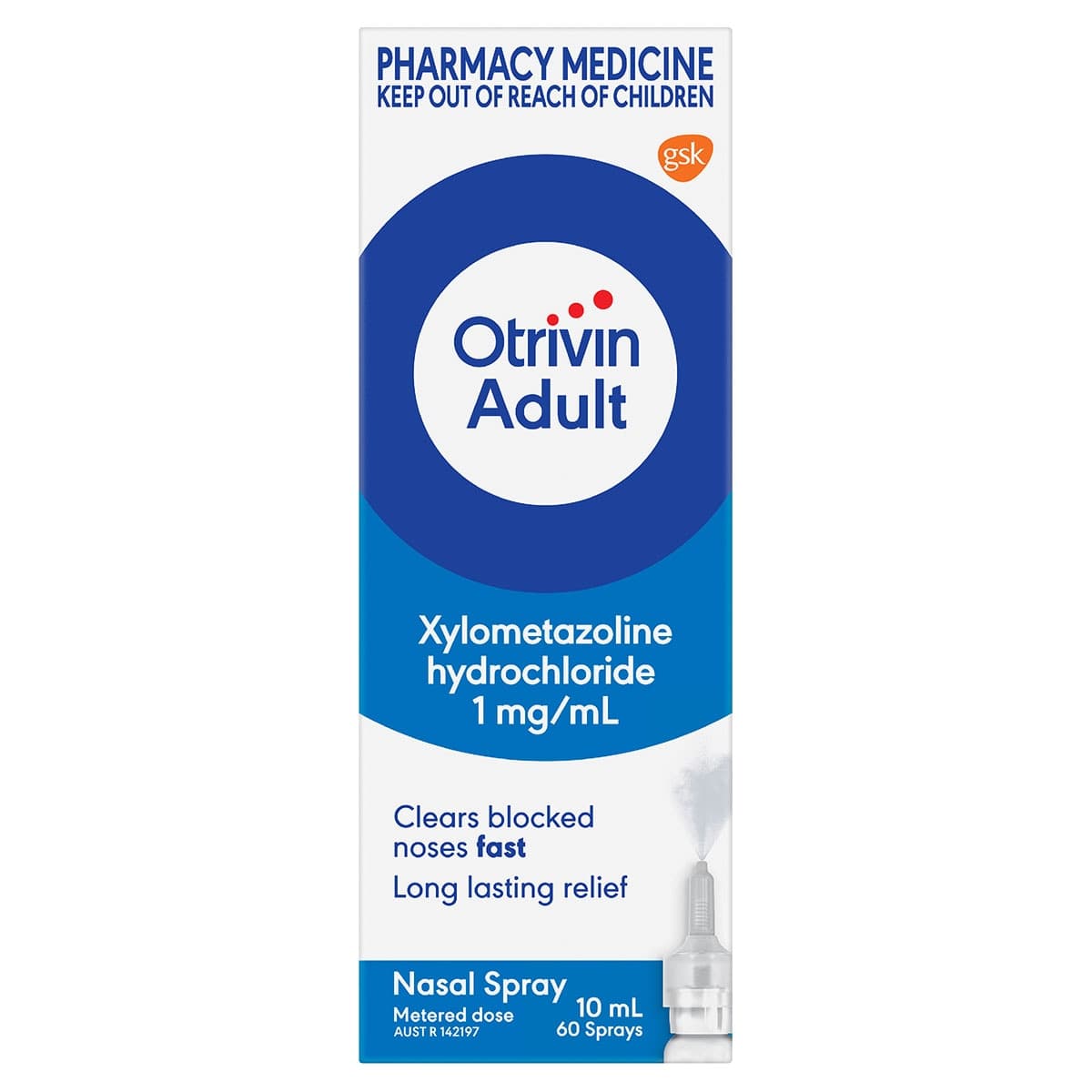 Otrivin Adult Nasal Spray Measured Dose 10ml