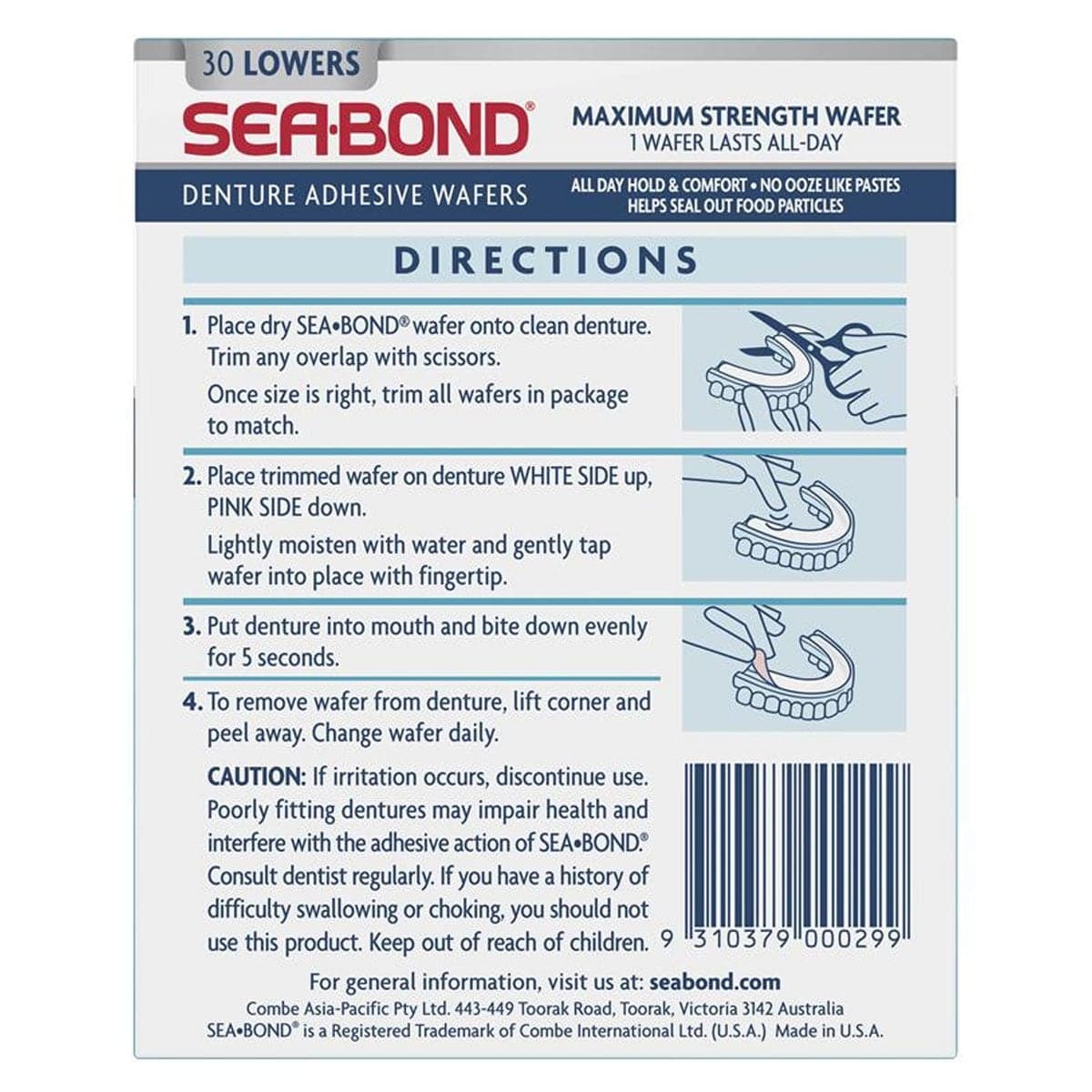 Thumbnail Sea-Bond Original Denture Adhesive Seals Lower 30 Pack