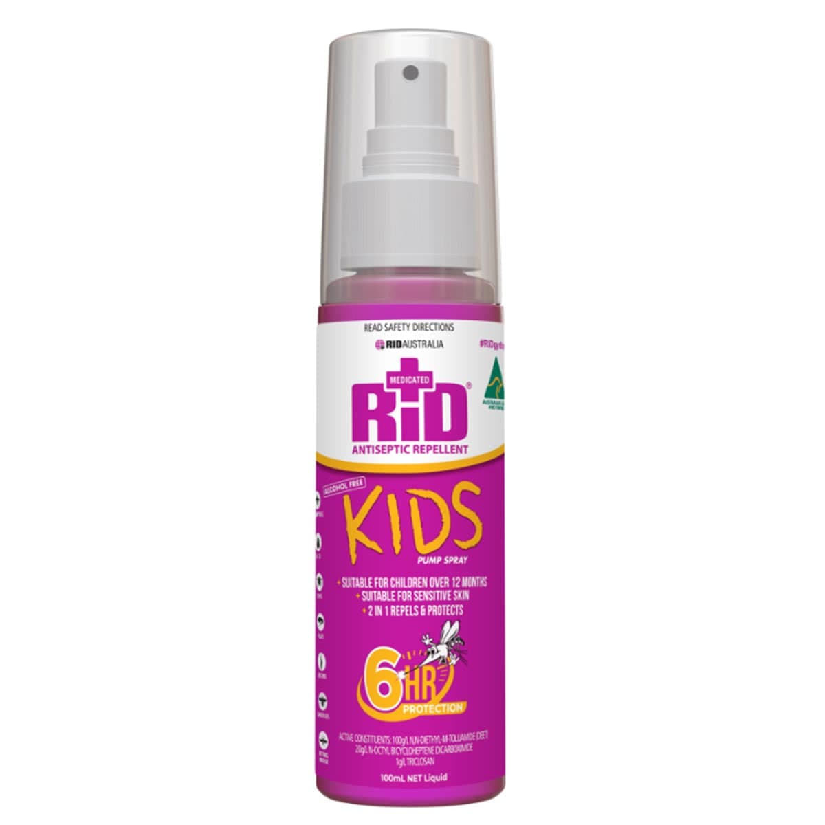 Rid Medicated Kids Antiseptic Insect Repellent Pump Spray 100Ml