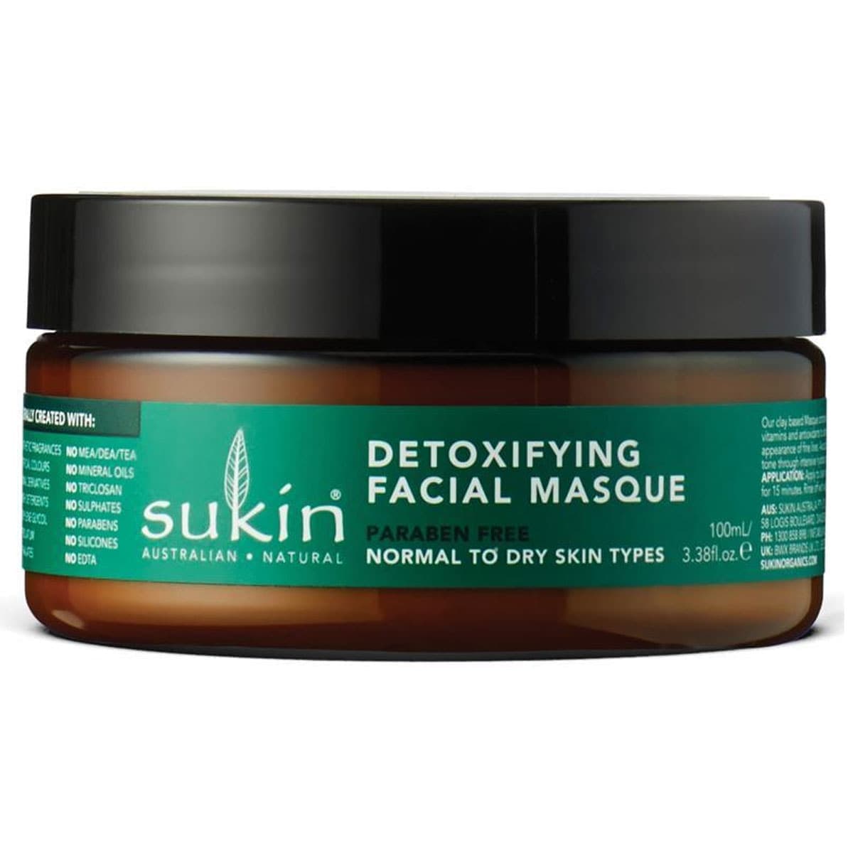 Sukin Super Greens Detoxifying Clay Masque 100Ml