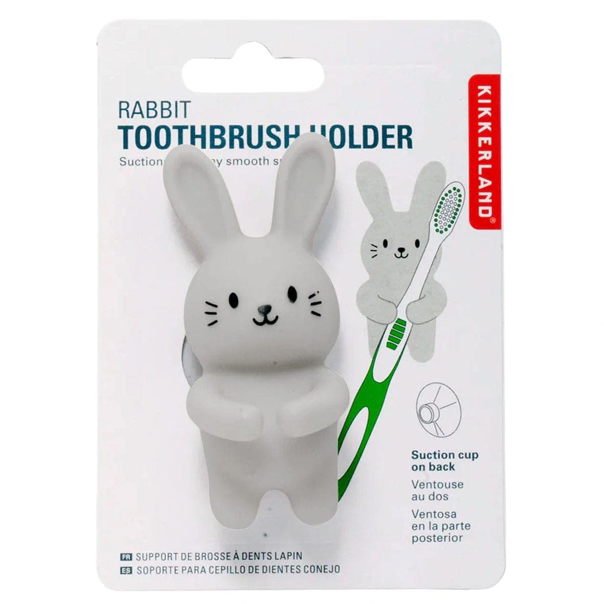 Kikkerland Rabbit Toothbrush Holder Grey