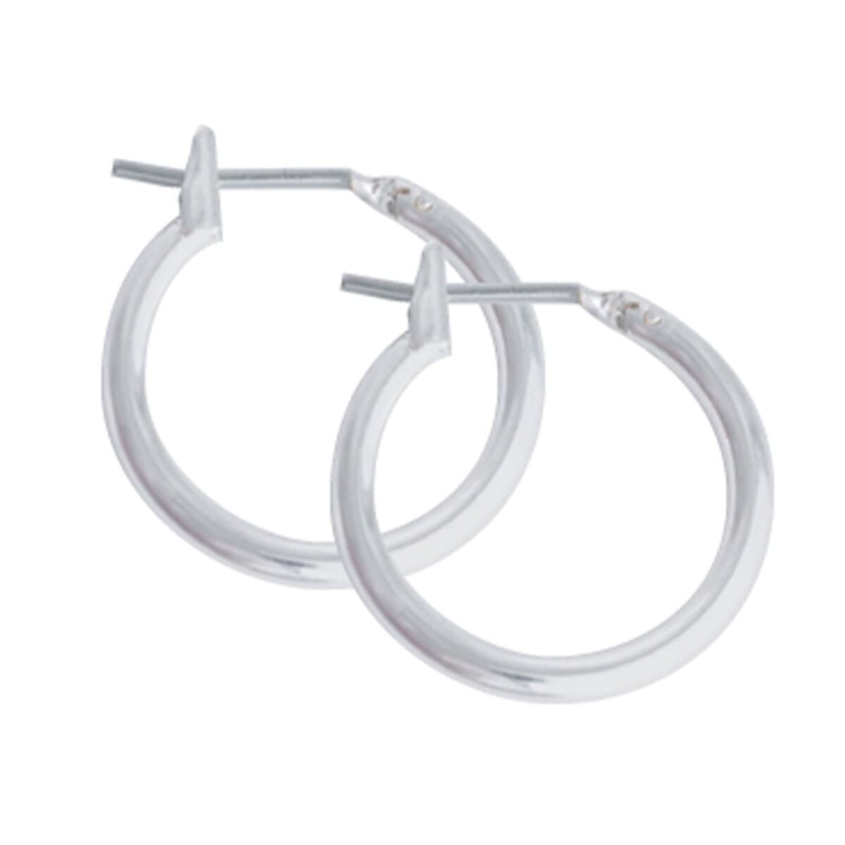 Studex Just Hoops 13Mm Hoop Earring Rhodium 1 Pair